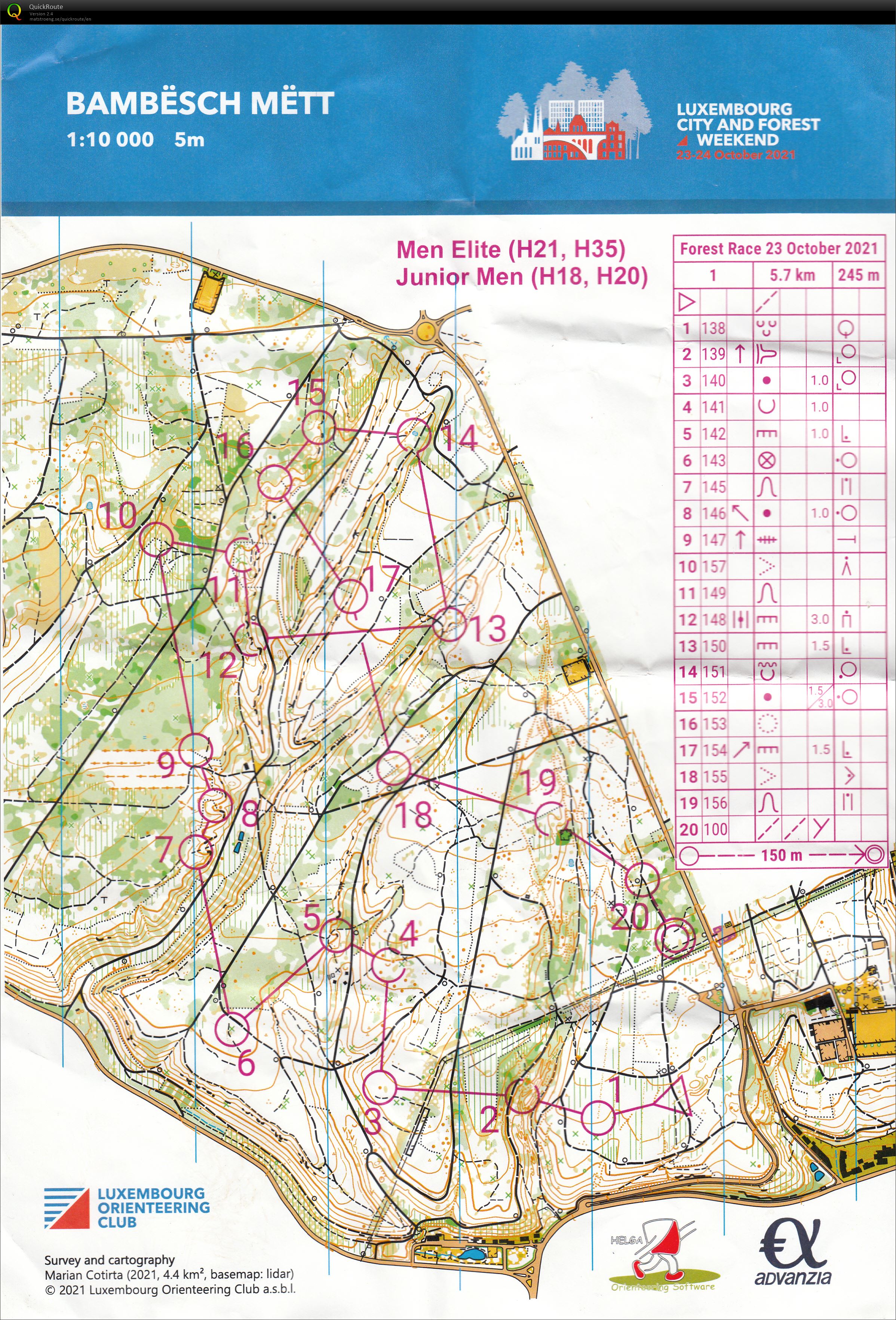 Luxembourg city and forest weekend - forest race (23.10.2021)