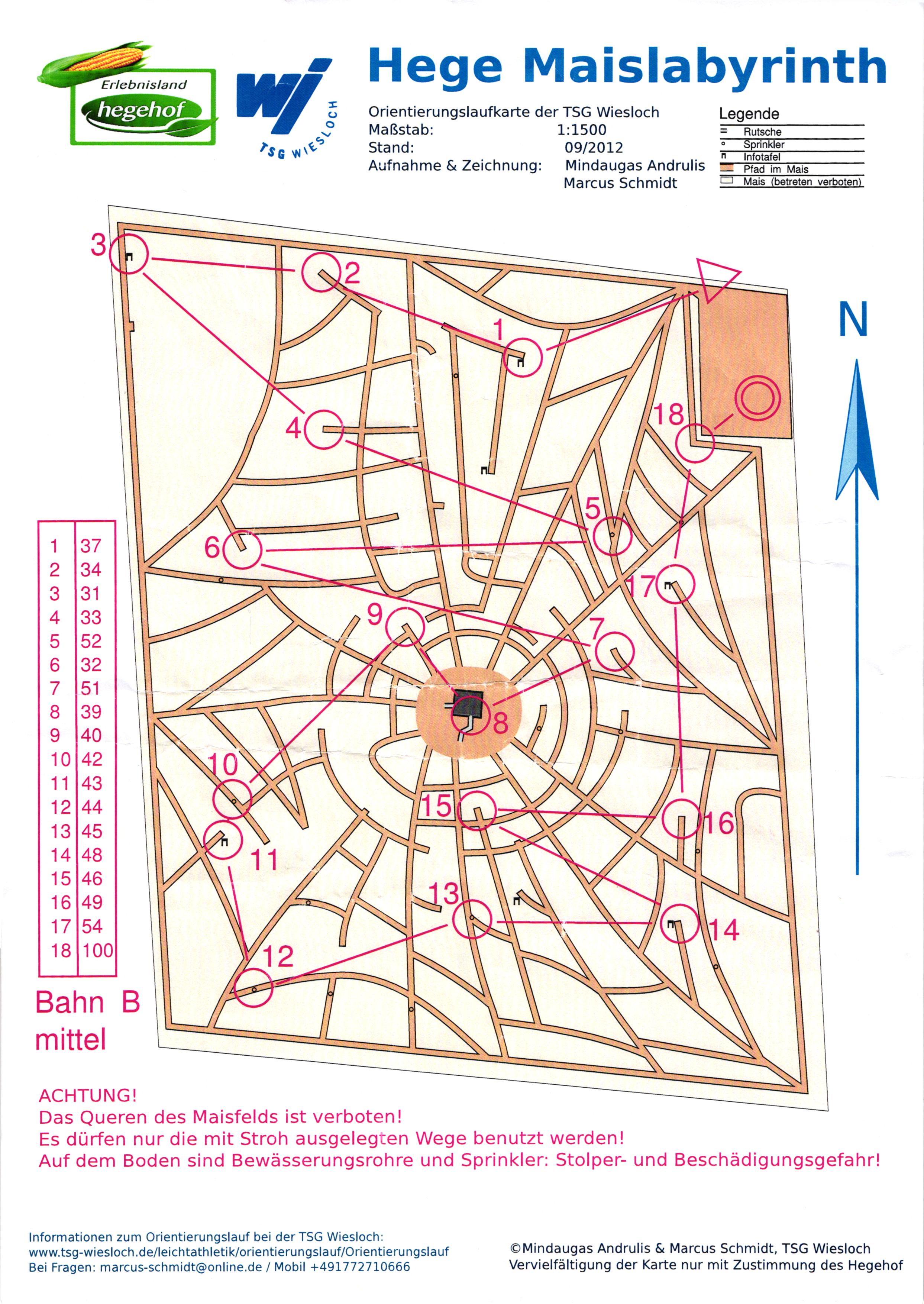 Maislabyrinth-OL Ladenburg, Mittel (19-09-2012)