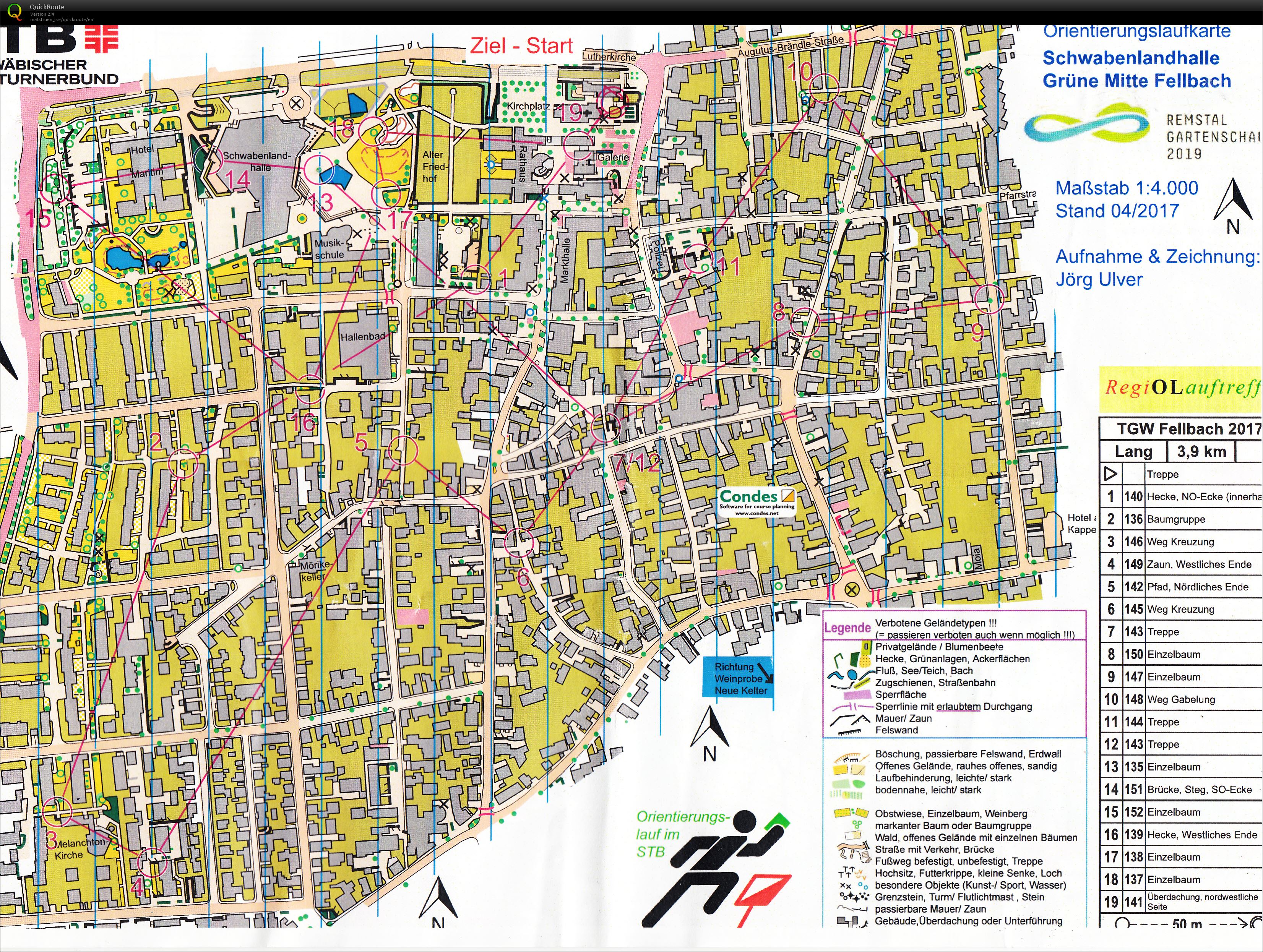 RegiOLauftreff Fellbach - long course (08-04-2017)